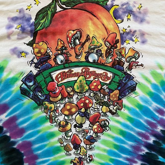 Vintage Allman Brothers Band 90s Liquid Blue Single Stitch Tie Dye Shirt XL - Picture 7 of 13